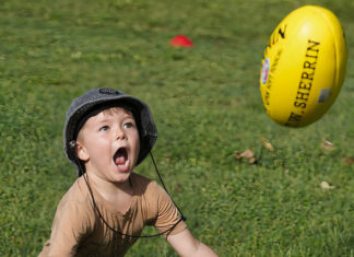 Great crowd on hand to check out AFL Premiership Cups