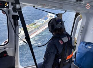 Woman winched from cruise ship by LifeFlight